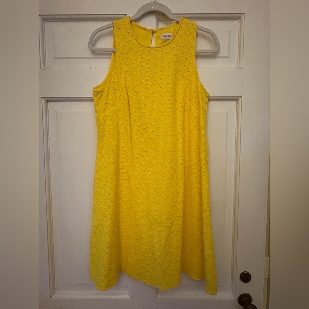 Calvin Klein Yellow Sleeveless Sundress